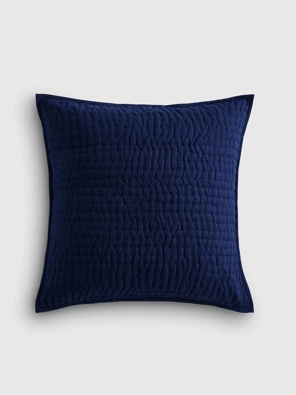 Quince European Linen Cotton Stitch Quilted Euro Sham Navy 26”x26”
